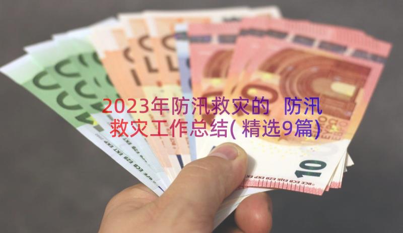 2023年防汛救灾的 防汛救灾工作总结(精选9篇)