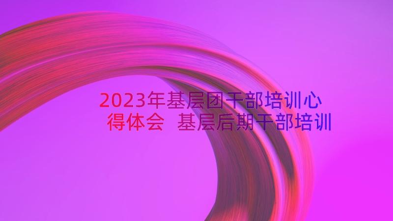 2023年基层团干部培训心得体会 基层后期干部培训心得体会(实用14篇)