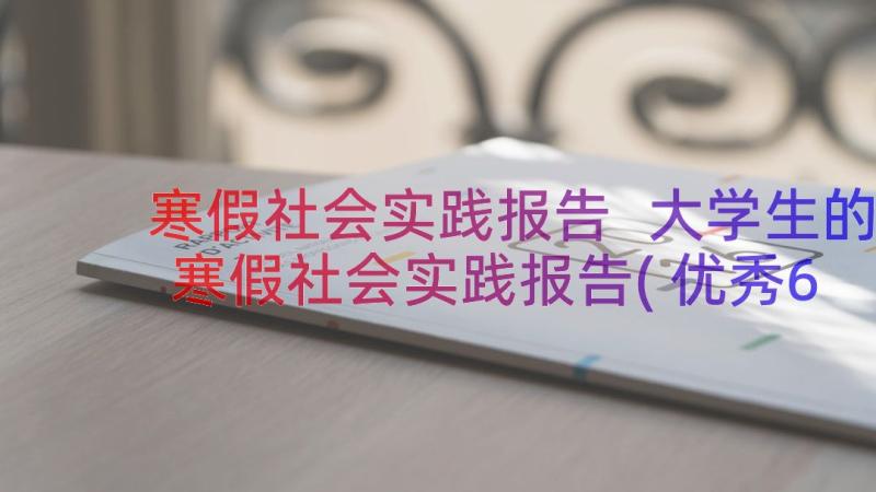 寒假社会实践报告 大学生的寒假社会实践报告(优秀6篇)