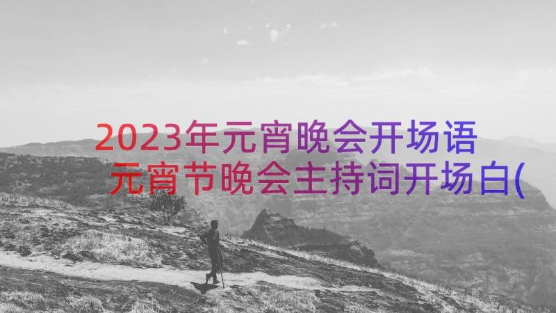 2023年元宵晚会开场语 元宵节晚会主持词开场白(实用9篇)