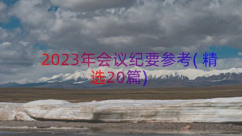 2023年会议纪要参考(精选20篇)