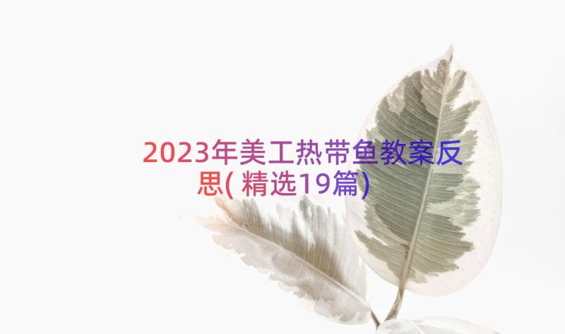 2023年美工热带鱼教案反思(精选19篇)