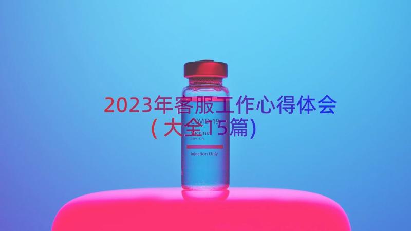 2023年客服工作心得体会(大全15篇)