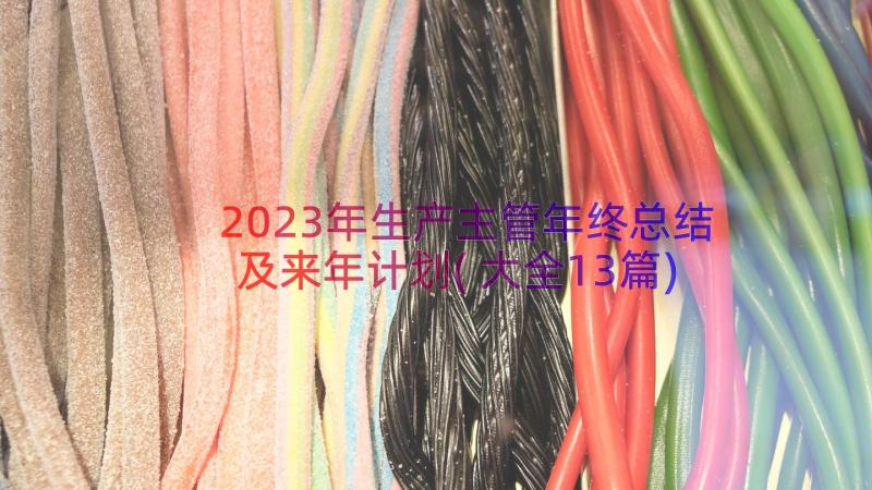 2023年生产主管年终总结及来年计划(大全13篇)