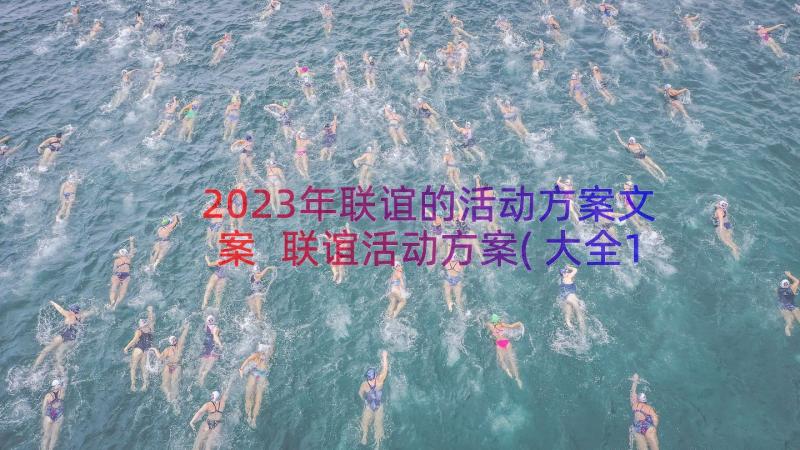 2023年联谊的活动方案文案 联谊活动方案(大全15篇)