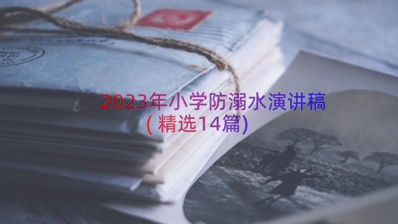 2023年小学防溺水演讲稿(精选14篇)