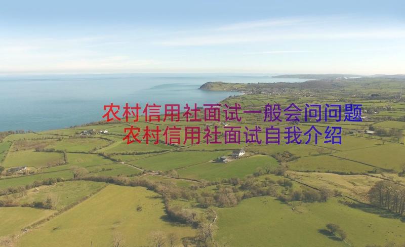 农村信用社面试一般会问问题 农村信用社面试自我介绍(汇总8篇)