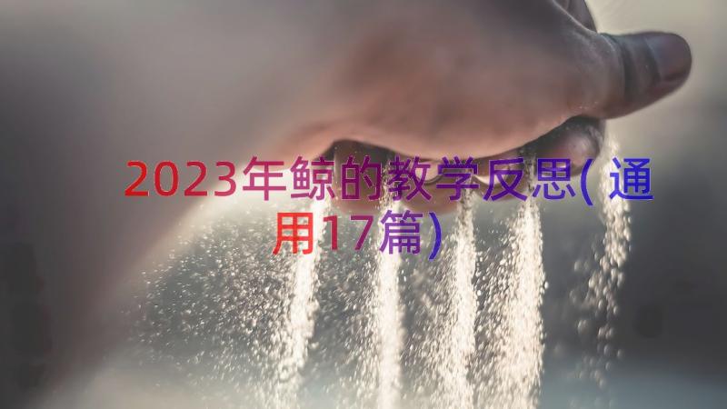 2023年鲸的教学反思(通用17篇)