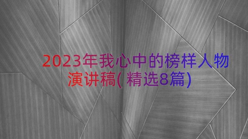 2023年我心中的榜样人物演讲稿(精选8篇)