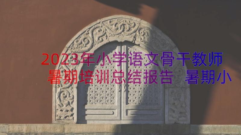 2023年小学语文骨干教师暑期培训总结报告 暑期小学语文骨干教师培训小结(优秀8篇)