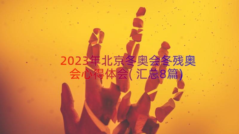 2023年北京冬奥会冬残奥会心得体会(汇总8篇)