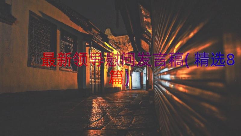 最新领导慰问发言稿(精选8篇)