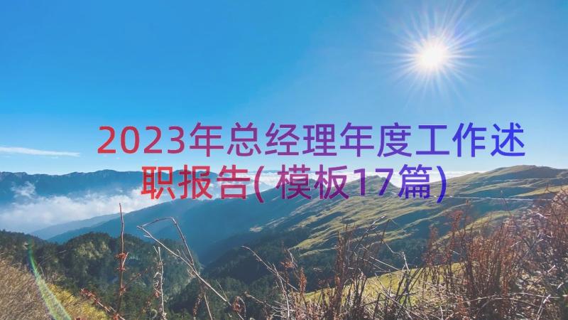 2023年总经理年度工作述职报告(模板17篇)