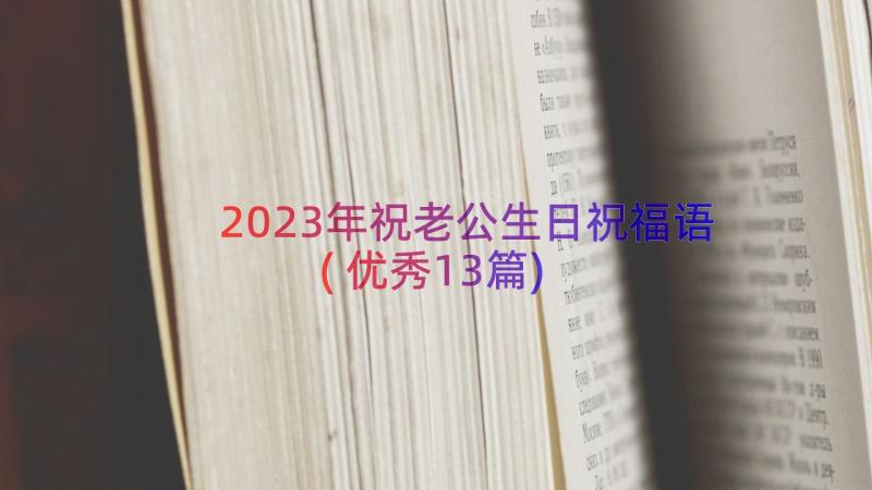 2023年祝老公生日祝福语(优秀13篇)