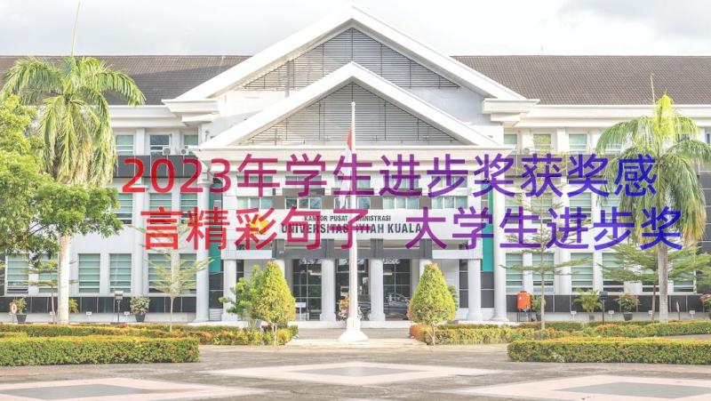 2023年学生进步奖获奖感言精彩句子 大学生进步奖获奖感言(通用8篇)