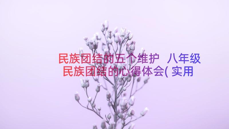 民族团结的五个维护 八年级民族团结的心得体会(实用14篇)