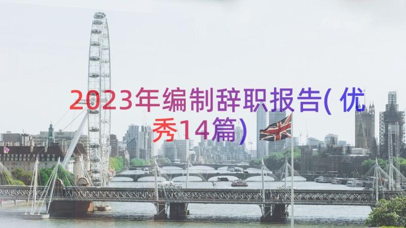 2023年编制辞职报告(优秀14篇)