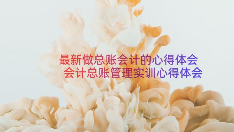 最新做总账会计的心得体会 会计总账管理实训心得体会(大全8篇)