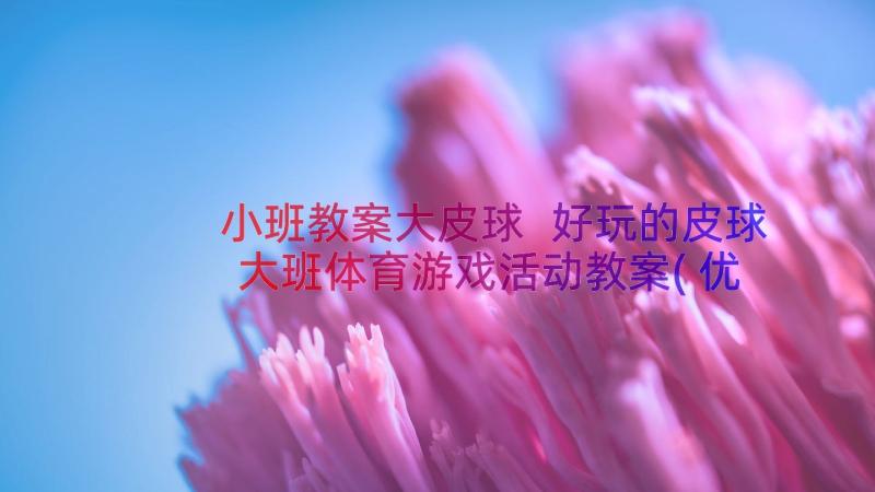 小班教案大皮球 好玩的皮球大班体育游戏活动教案(优秀8篇)