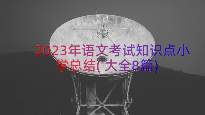 2023年语文考试知识点小学总结(大全8篇)