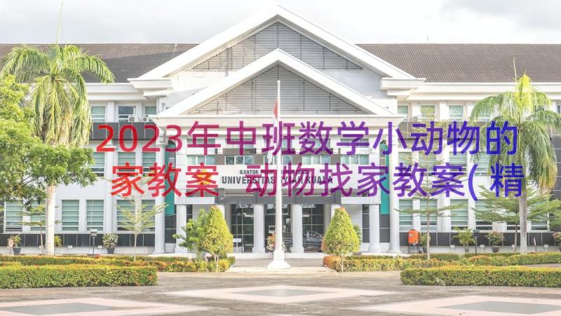 2023年中班数学小动物的家教案 动物找家教案(精选18篇)