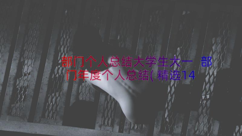 部门个人总结大学生大一 部门年度个人总结(精选14篇)