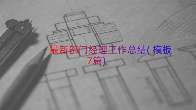 最新部门经理工作总结(模板7篇)