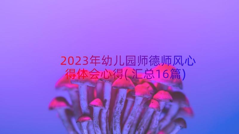 2023年幼儿园师德师风心得体会心得(汇总16篇)