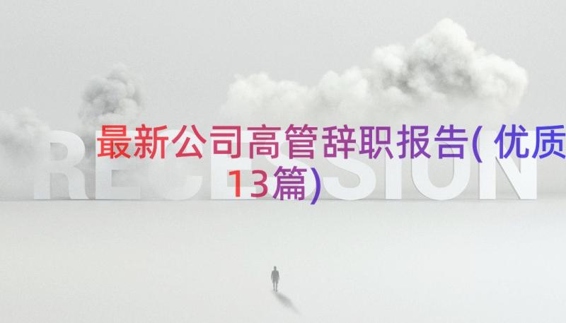 最新公司高管辞职报告(优质13篇)