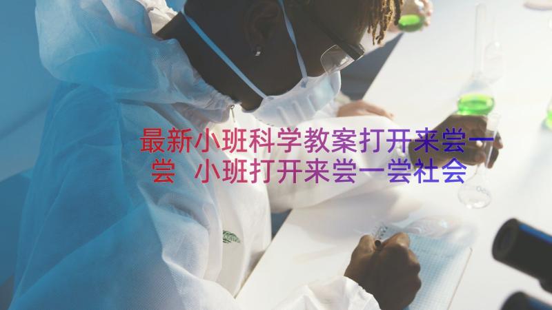 最新小班科学教案打开来尝一尝 小班打开来尝一尝社会教案(实用8篇)