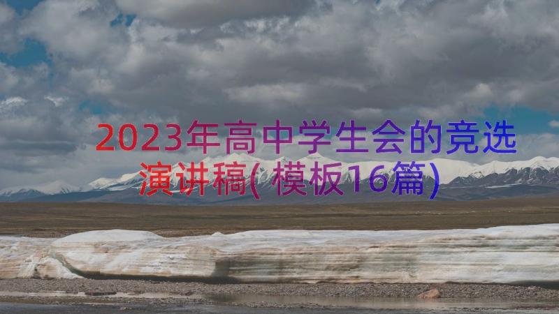 2023年高中学生会的竞选演讲稿(模板16篇)