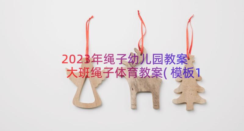 2023年绳子幼儿园教案 大班绳子体育教案(模板14篇)