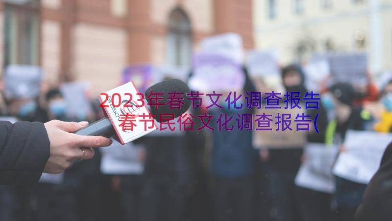 2023年春节文化调查报告 春节民俗文化调查报告(精选8篇)