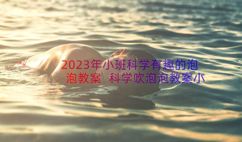 2023年小班科学有趣的泡泡教案 科学吹泡泡教案小班(通用16篇)