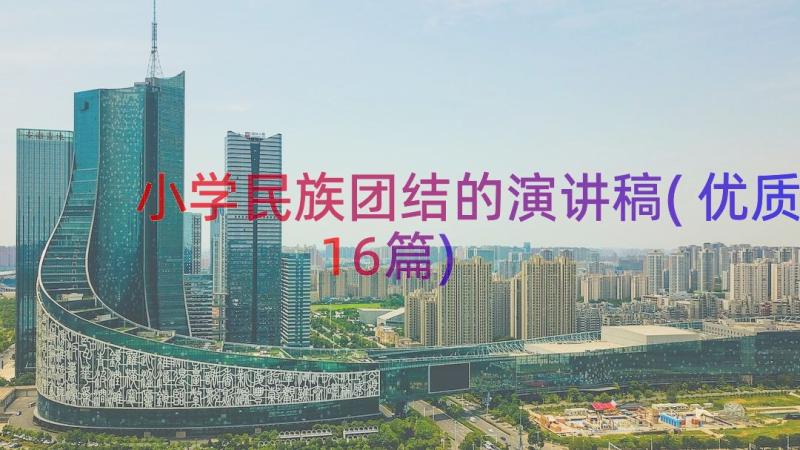 小学民族团结的演讲稿(优质16篇)