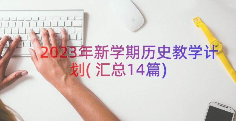 2023年新学期历史教学计划(汇总14篇)