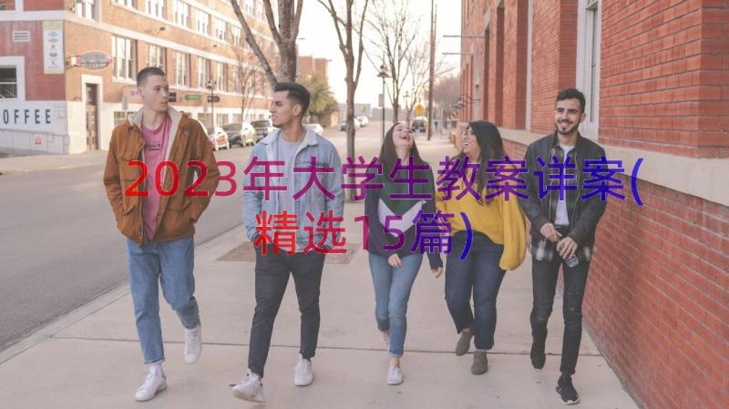 2023年大学生教案详案(精选15篇)