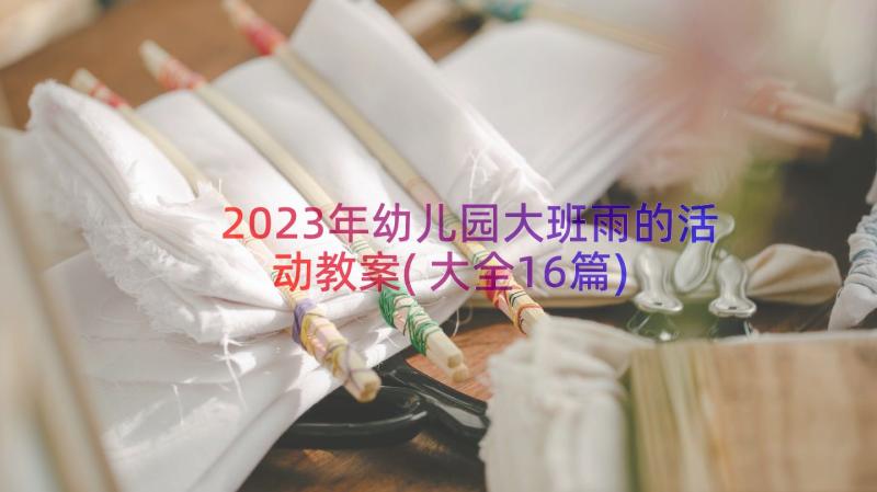 2023年幼儿园大班雨的活动教案(大全16篇)