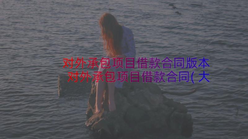 对外承包项目借款合同版本 对外承包项目借款合同(大全8篇)