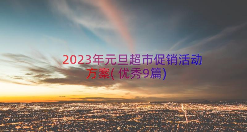 2023年元旦超市促销活动方案(优秀9篇)