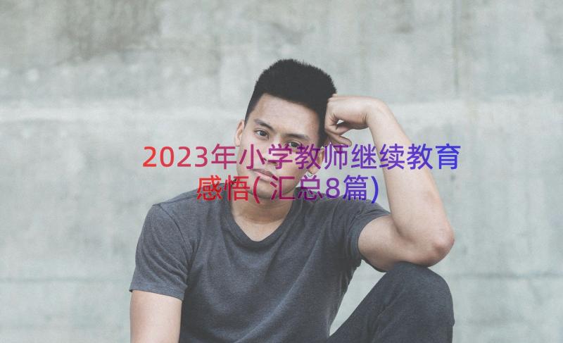 2023年小学教师继续教育感悟(汇总8篇)