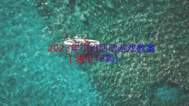 2023年小班活动游戏教案(通用18篇)