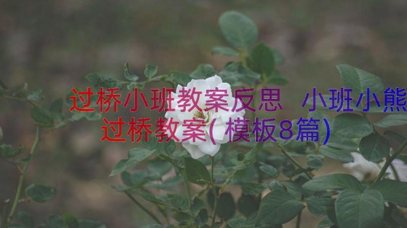 过桥小班教案反思 小班小熊过桥教案(模板8篇)