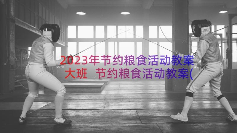 2023年节约粮食活动教案大班 节约粮食活动教案(汇总8篇)