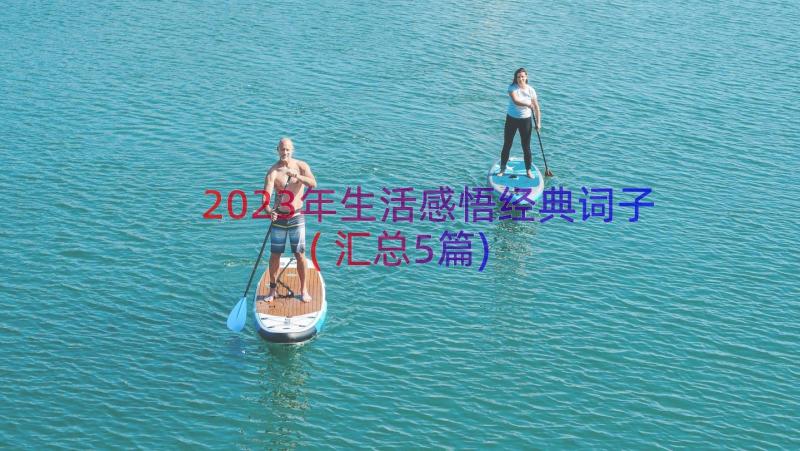 2023年生活感悟经典词子(汇总5篇)