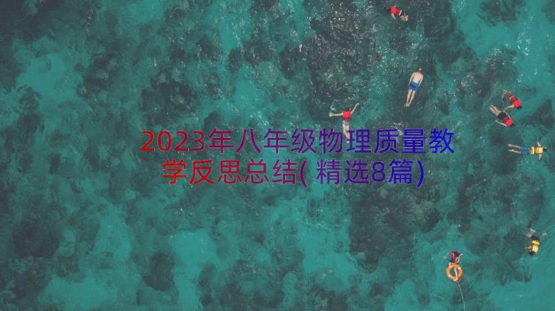 2023年八年级物理质量教学反思总结(精选8篇)