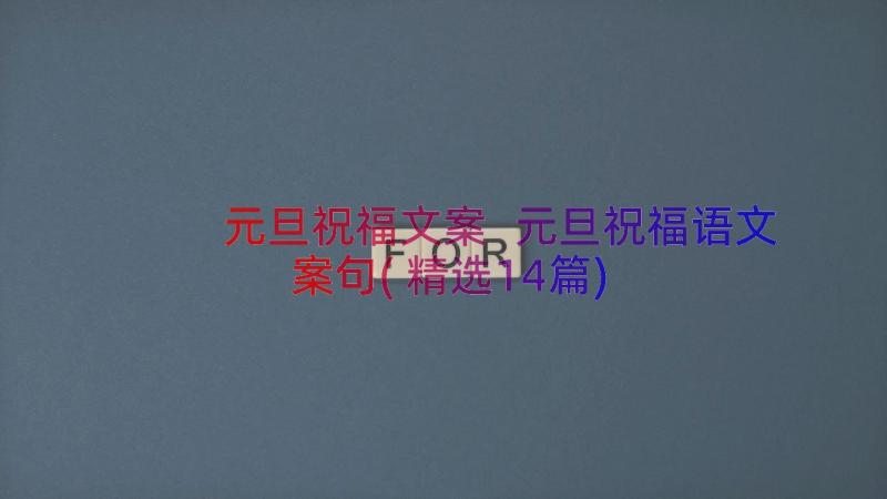 元旦祝福文案 元旦祝福语文案句(精选14篇)