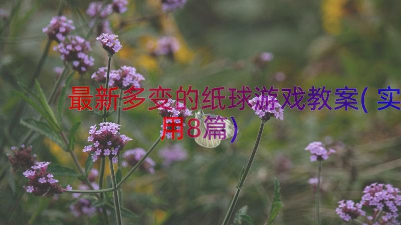 最新多变的纸球游戏教案(实用8篇)