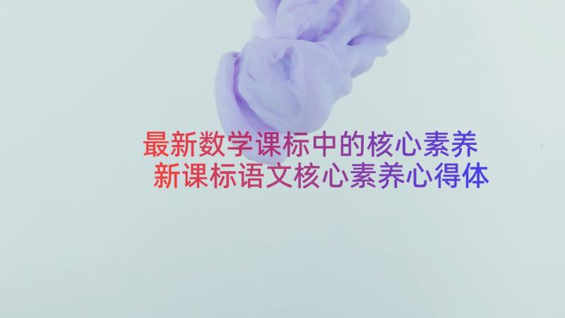 最新数学课标中的核心素养 新课标语文核心素养心得体会(实用8篇)