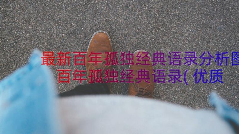 最新百年孤独经典语录分析图 百年孤独经典语录(优质18篇)